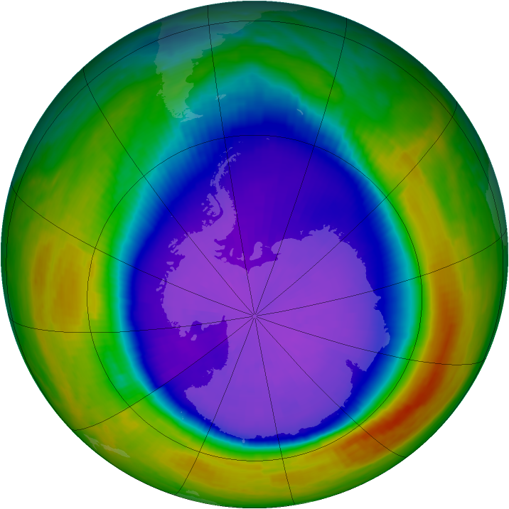 Antarctic ozone map for 22 September 2000